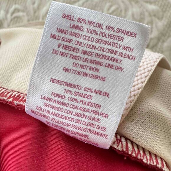 Merona Swimsuit S Small Macrame Burgundy Red One Piece V Neck Ruched Padded - Picture 5 of 7